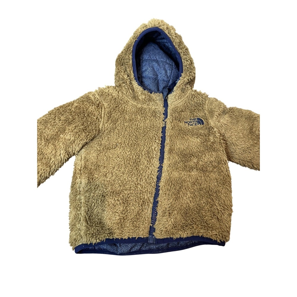 The North Face‎ Jacket Youth 4 Brown Hooded Sherpa Fleece Lined Full Zip Coat